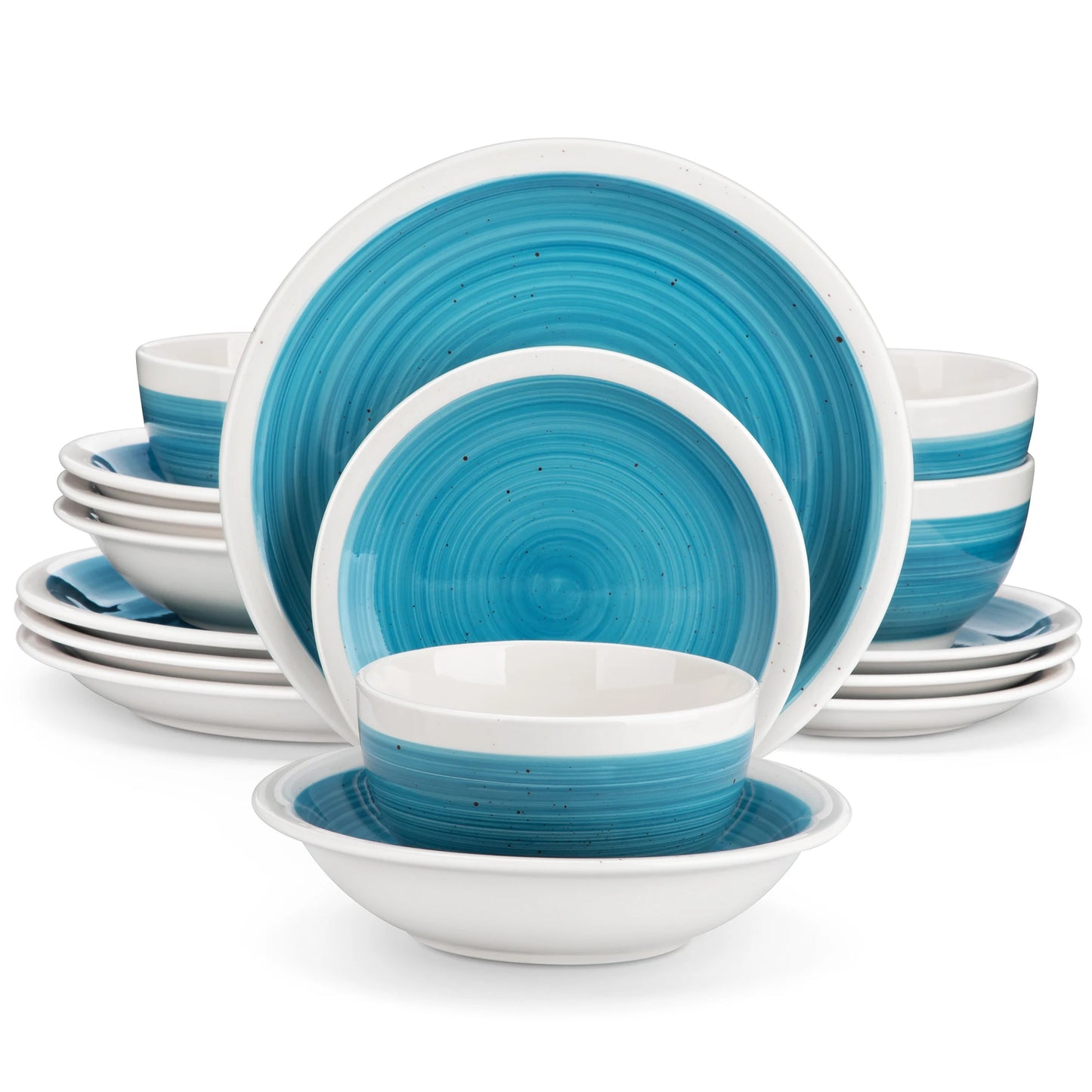 VANCASSO ORI 16/32 Piece Stoneware Tableware Set with Dinner/Dessert Plate Cereal/Pasta Bowl for 4/8 person 4 color Optional