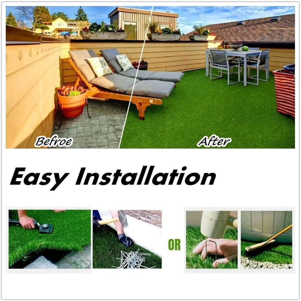 Artificial Grass Turf 1.38" Custom Sizes,Fake Grass Indoor/Outdoor Rug Synthetic Lawn Carpet,Faux Grass Landscape