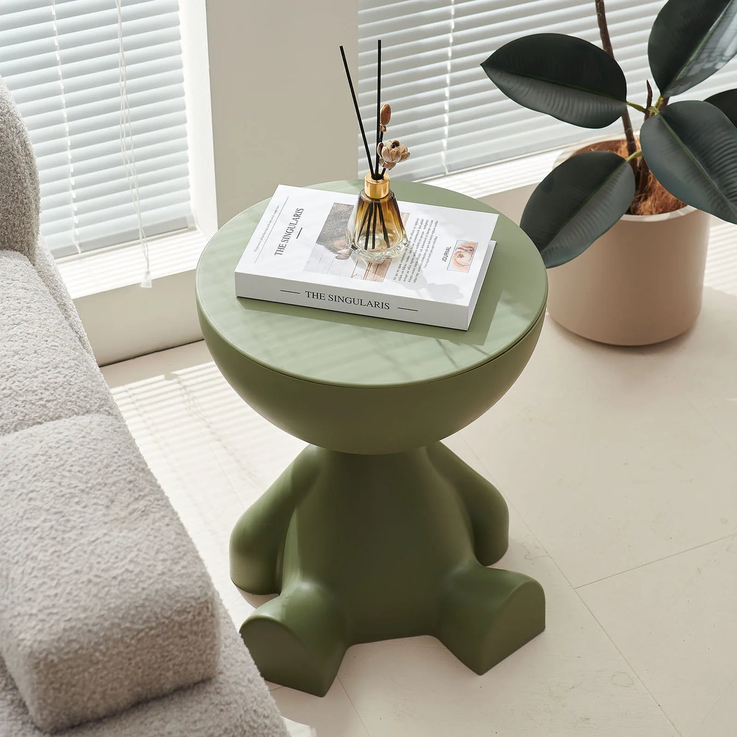 Wedyvko Coffee Table,1pc Modern Round Matte Finish Side Table - Small Storage Rack Stool for Living Room, Bedside Nightstand
