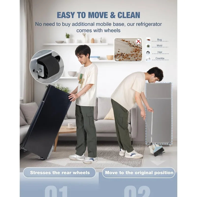 Double Door Refrigerator With Freezer And Thermostat