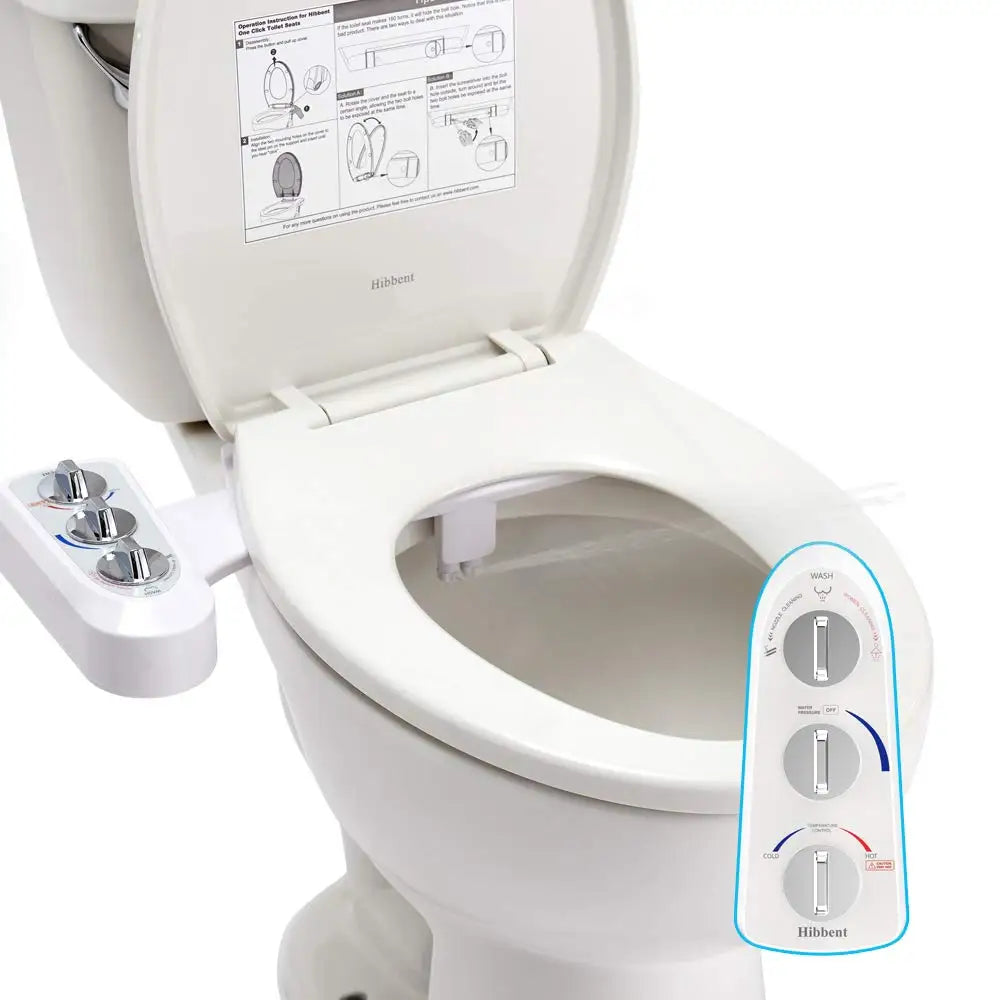 Toilet Seat Bidet Self Cleaning Dual Nozzle Non Electric