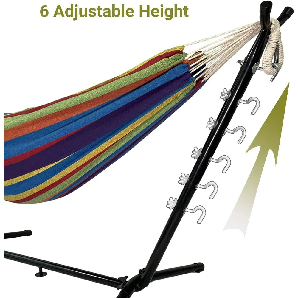 Hammock with Steel Stand - Max 600 Lbs (B- Blue/Purple)
