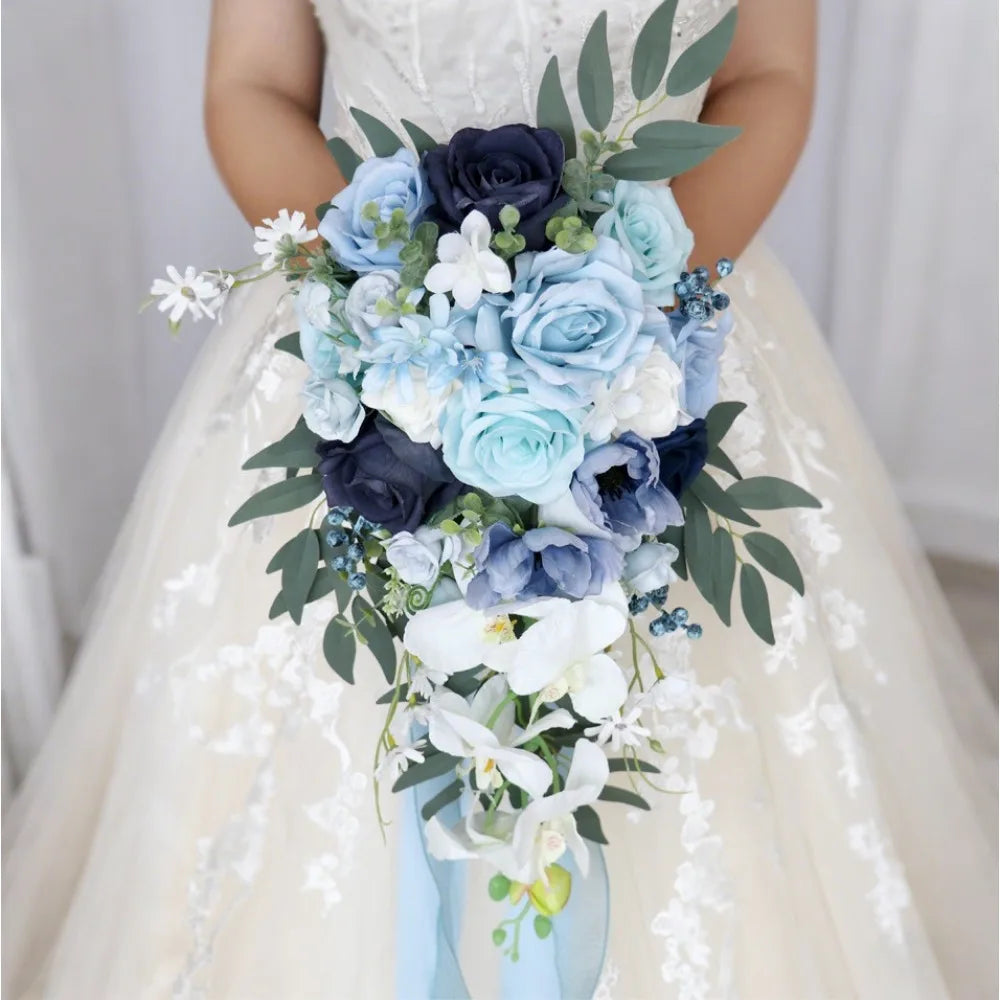 Bridal Bouquet Cascading, Wedding Bouquets for Bride, Bride Bouquets for Wedding Ceremony and Anniversary Artificial