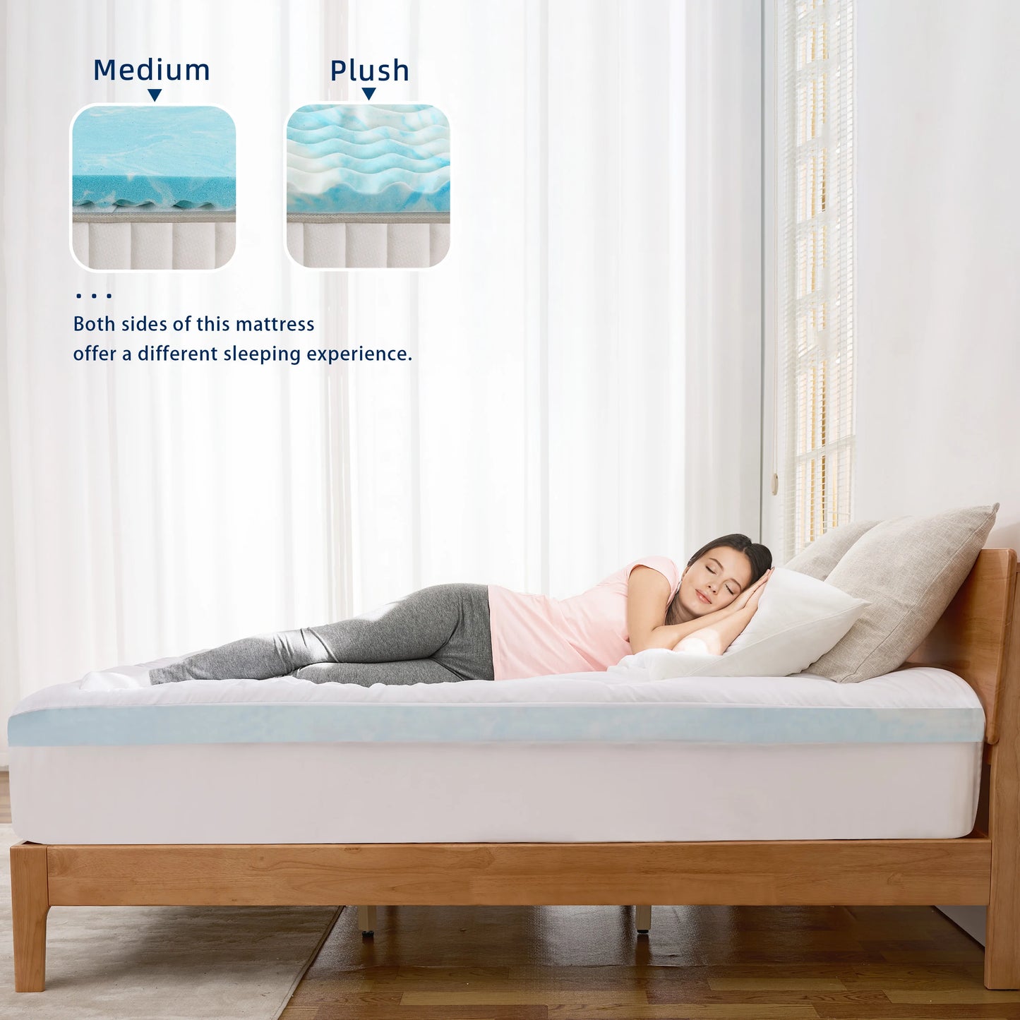 Hcore Dual Sided Gel Memory Foam Mattress Removable Cover