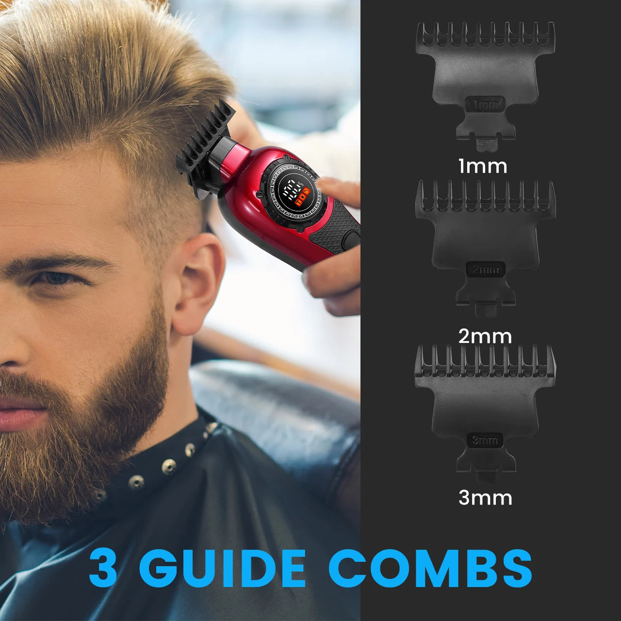 Solimpia Professional Hair Trimmer Man Electric Hair Clipper Barber Shop Carving Machine DLC Blade 7000RPM Rotating Motor