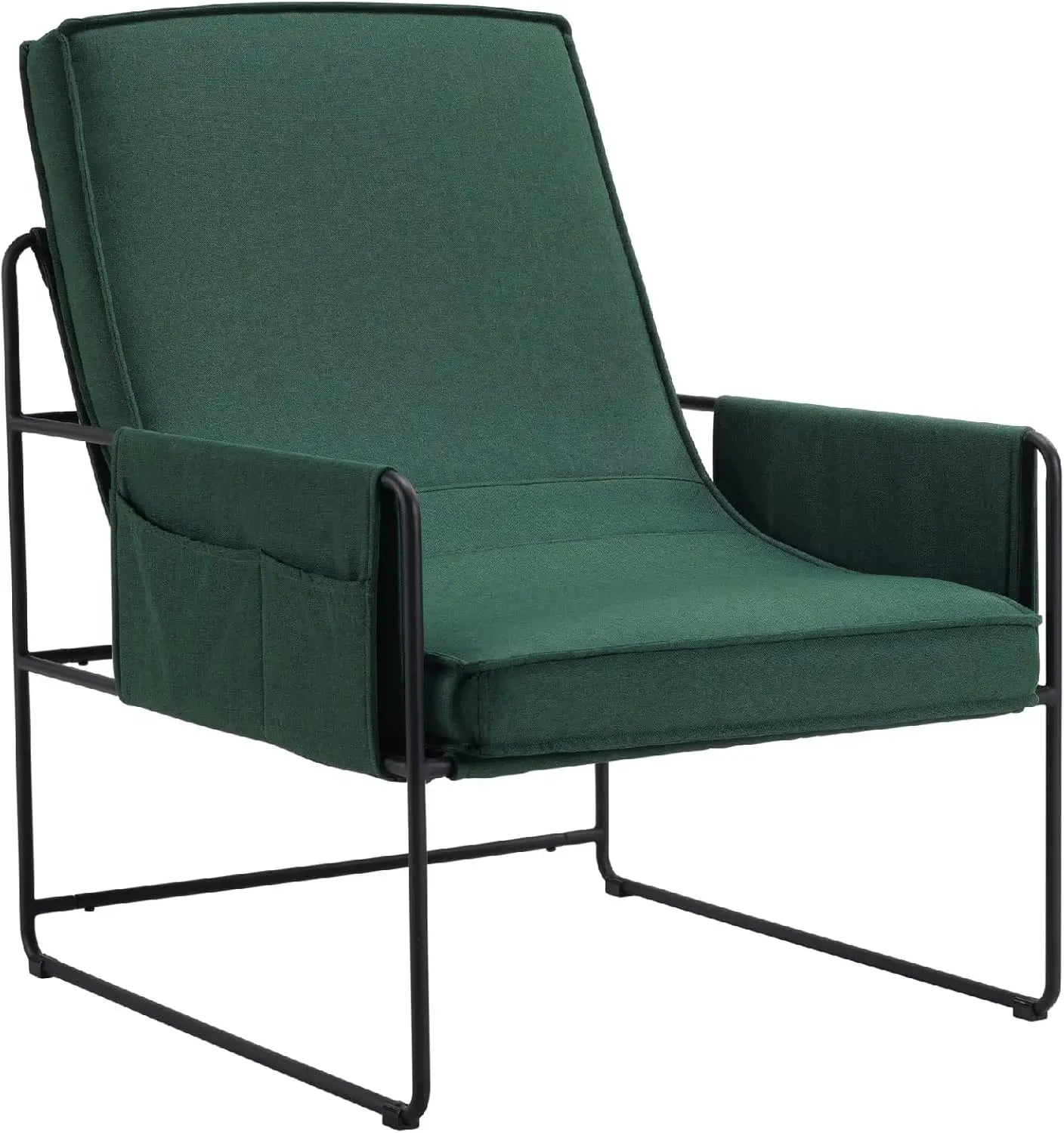 Accent Chair for Living Room,Arm Chair for Bedroom,with Wide Large Plus Size Cushion,Metal Frame,Reading Bedroom Chair