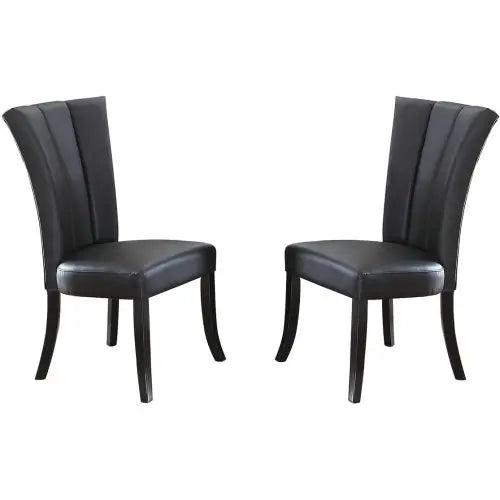 with backrest designed to fit the back of the human body, with soft cushion,Luxury black, synthetic leather, 2-piece package