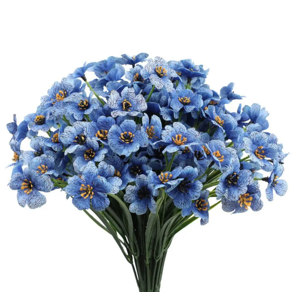 15pcs/set Artificial Violet Flowers Garden Decoration Plastic Bouquet Thanksgiving Christmas Wedding Home Decor Flowers 15.7inch