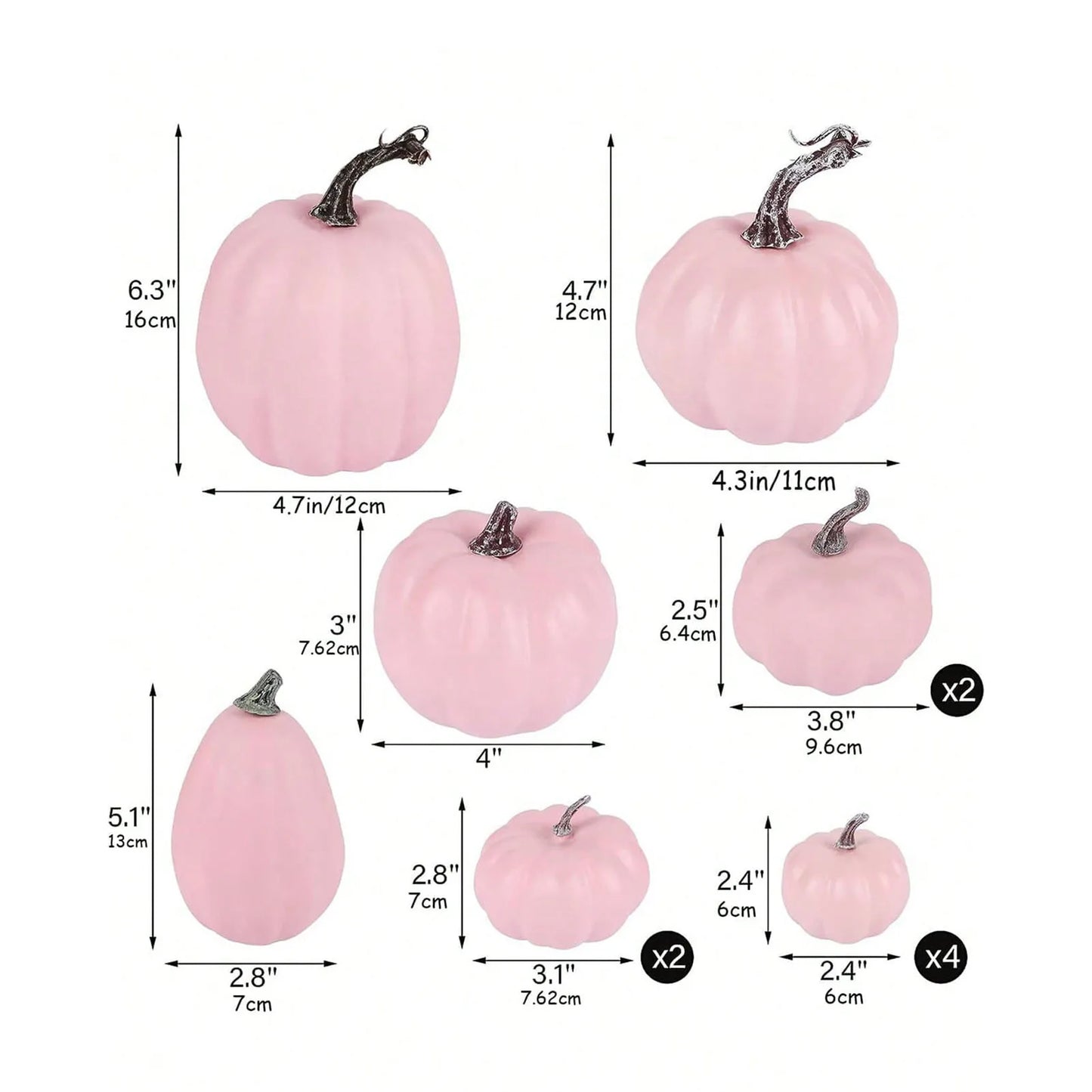12Pcs Artificial Pumpkins Pink Faux Pumpkins Decoration for Home Farmhouse Harvest Festival Decor Photo Props