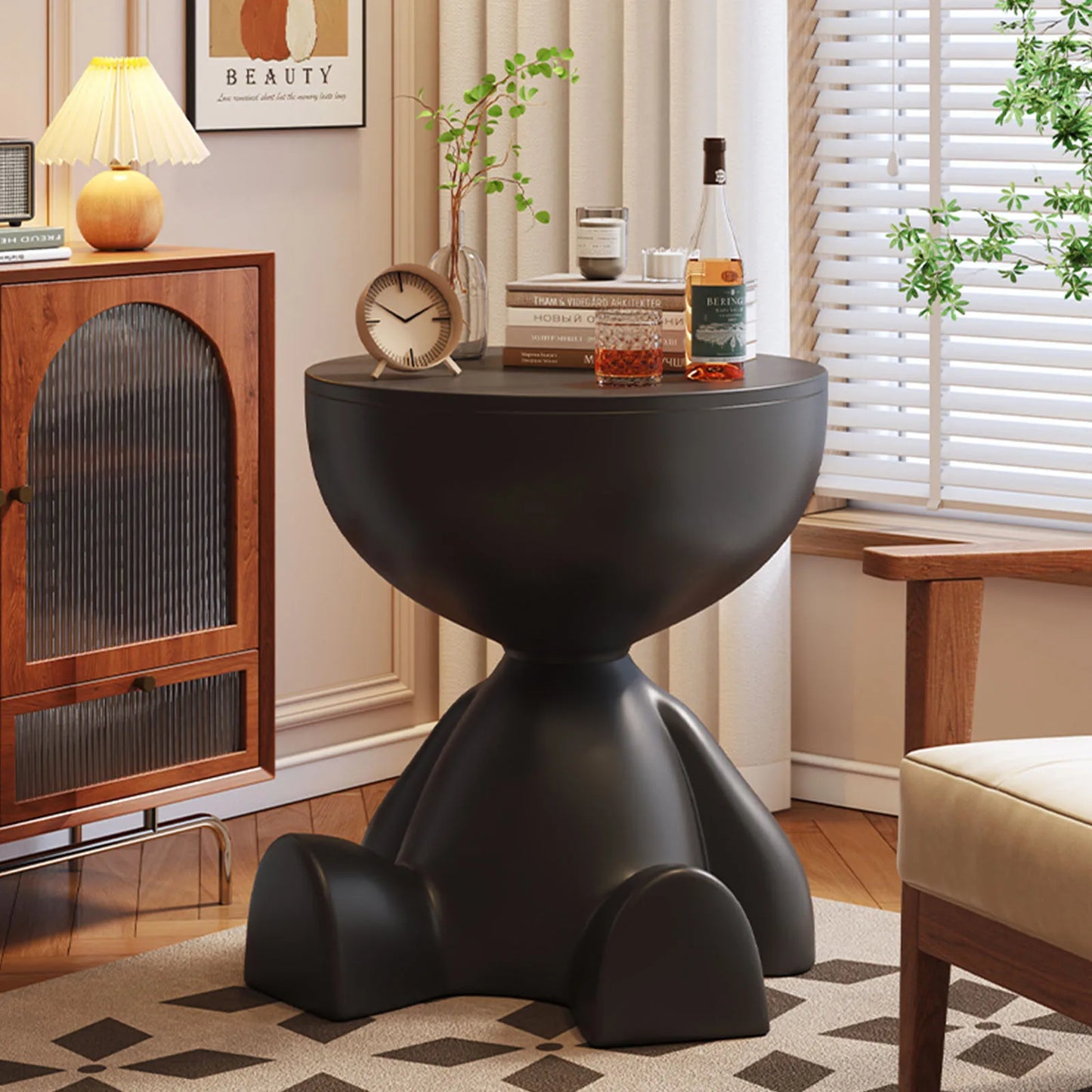Modern Round Coffee Table with Storage for Living Room