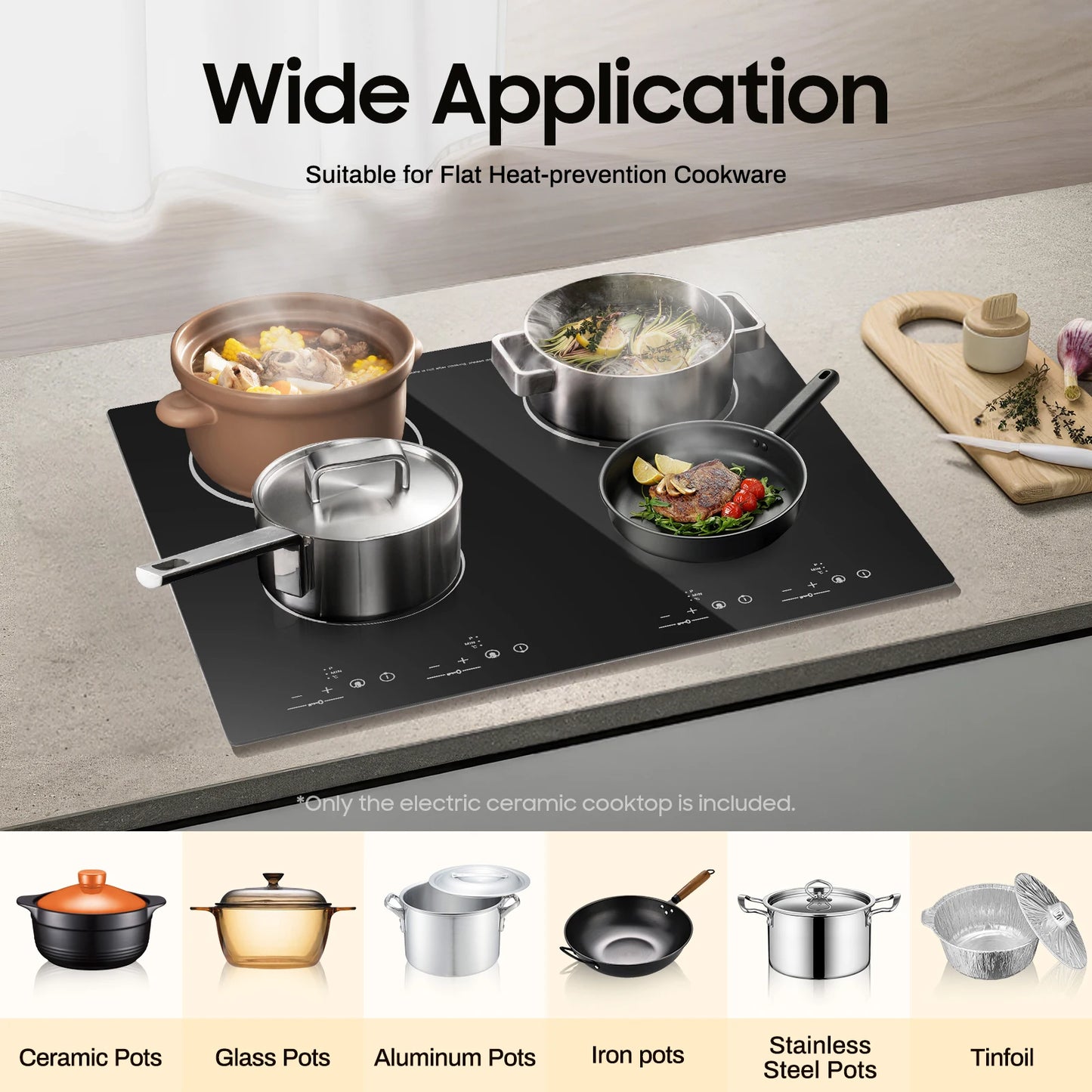 Built In Electric Cooktop With Sensor Touch Control