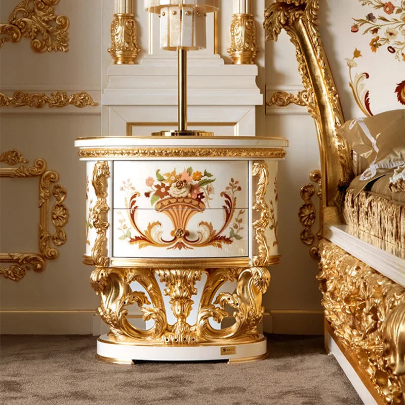 Solid Wood European Bed Italian Style Comfortable Furniture