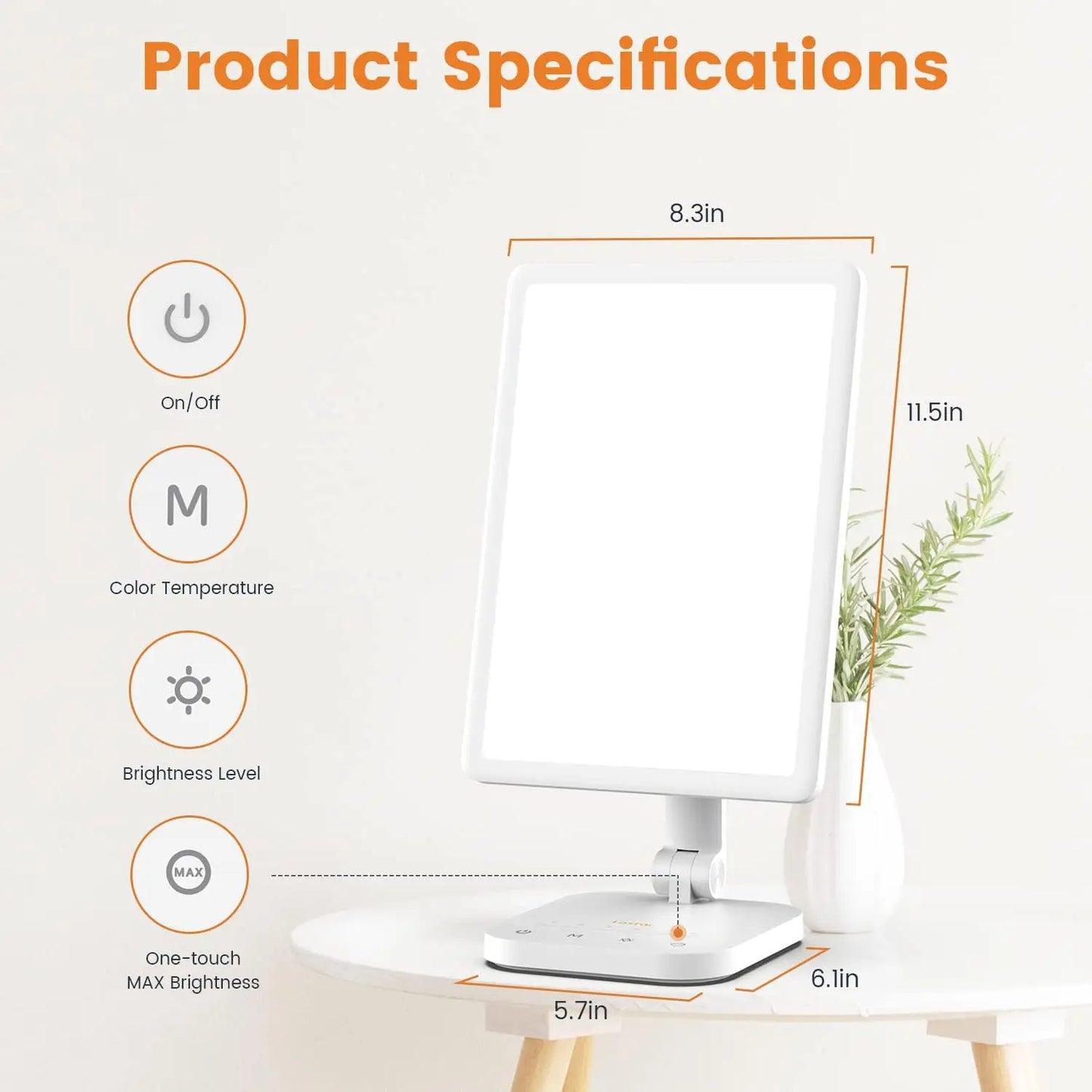 12,000 Lux UV-Free Sun Lamp with Adjustable Brightness & Timer For Indoor Use