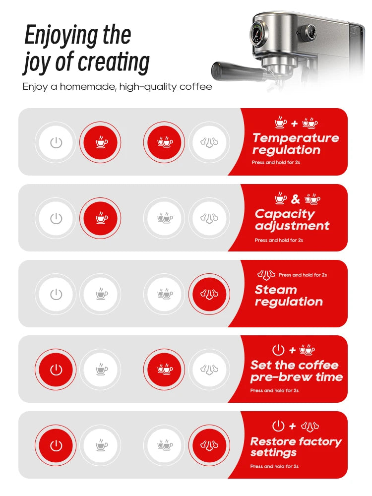 HiBREW H10B 20Bar Semi Automatic Espresso Coffee Maker