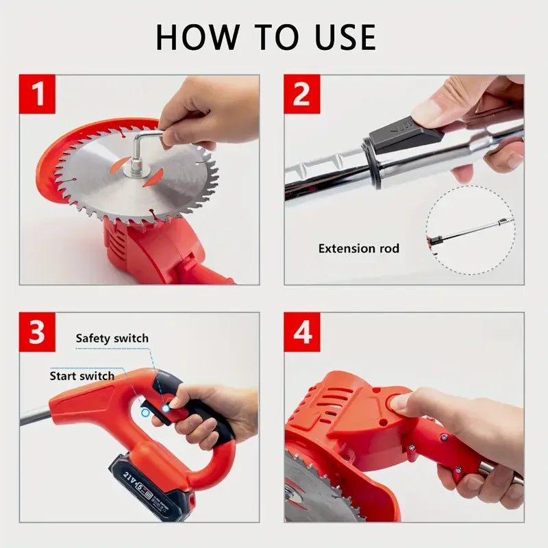 Compact Cordless Electric Lawn Mower Weeder With Batteries