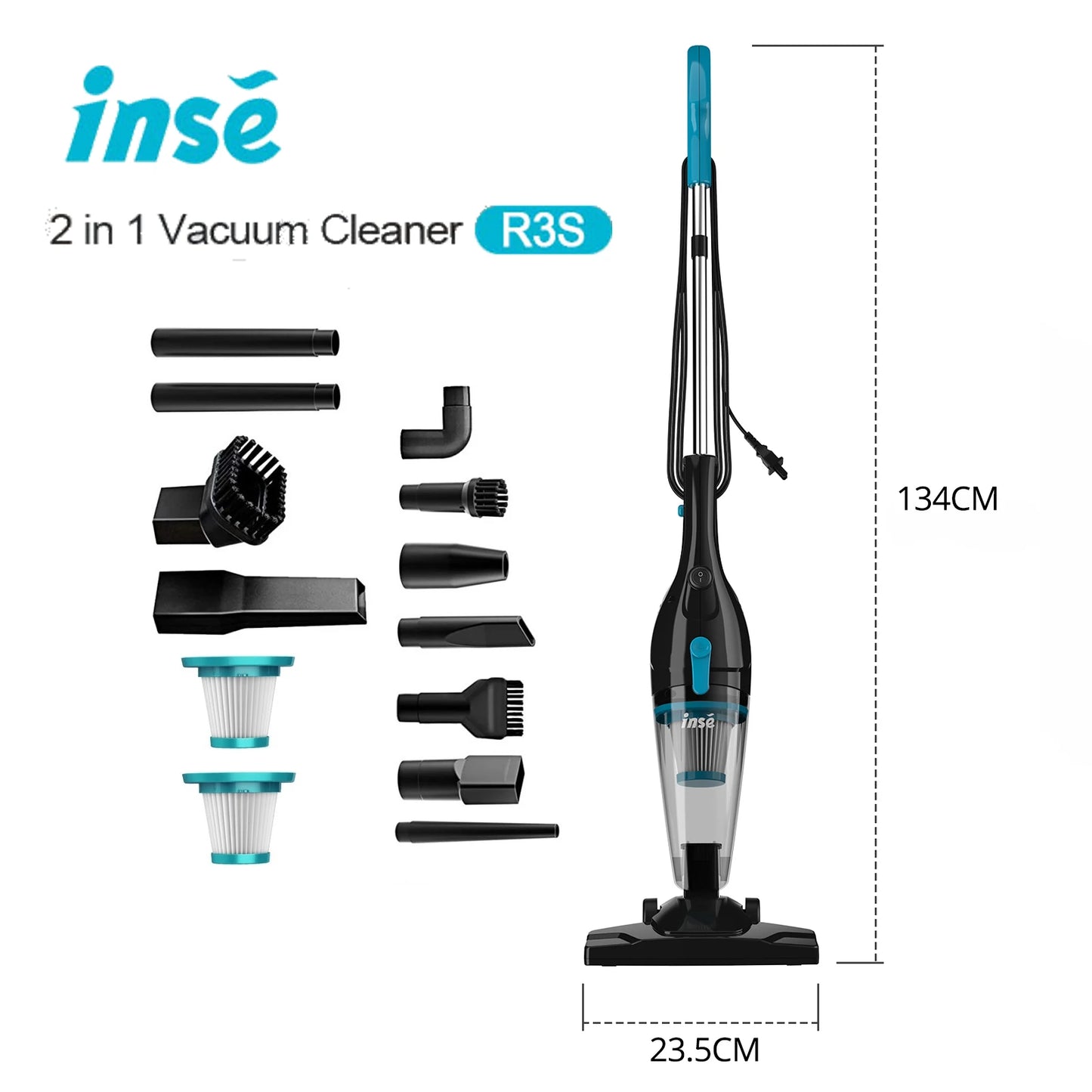 INSE R3S Corded Vacuum Cleaner For Car Cleaning Hard Floor