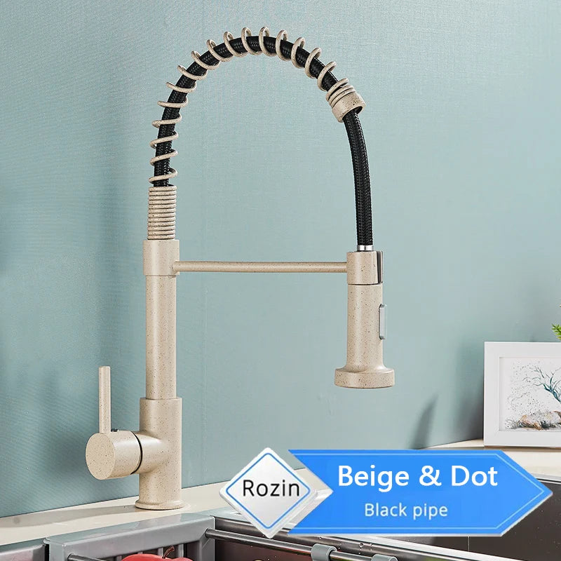 Matte Black Kitchen Faucet Pull Down Sprayer Gourmet Kitchen Faucets Dual Modes Nozzle Flexible Sink Mixer Taps Hot Cold Water