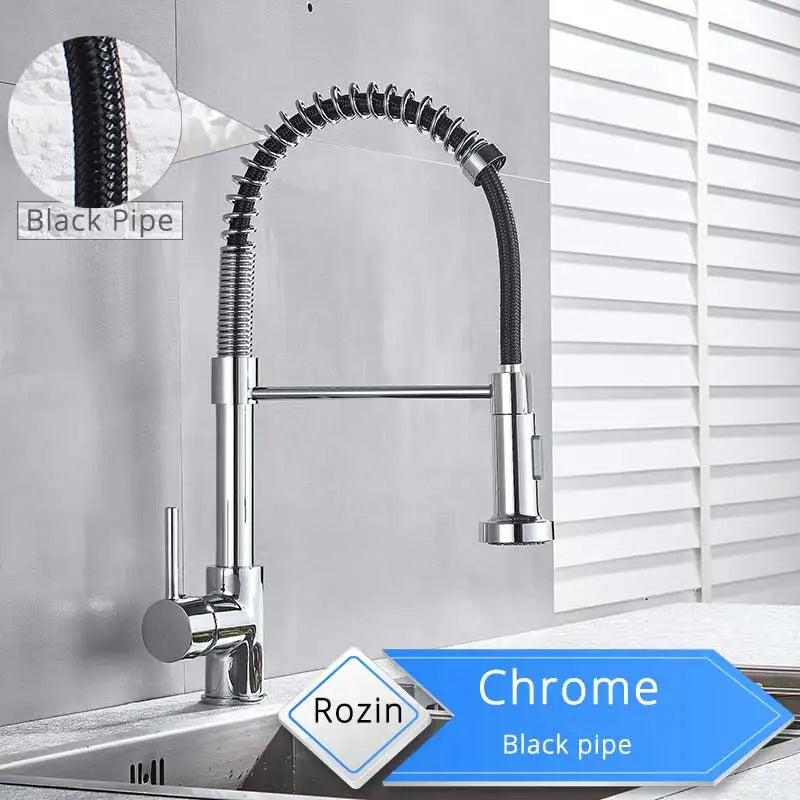 Matte Black Kitchen Faucet Pull Down Sprayer Gourmet Kitchen Faucets Dual Modes Nozzle Flexible Sink Mixer Taps Hot Cold Water