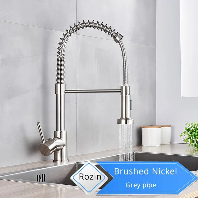 Matte Black Kitchen Faucet Pull Down Sprayer Gourmet Kitchen Faucets Dual Modes Nozzle Flexible Sink Mixer Taps Hot Cold Water