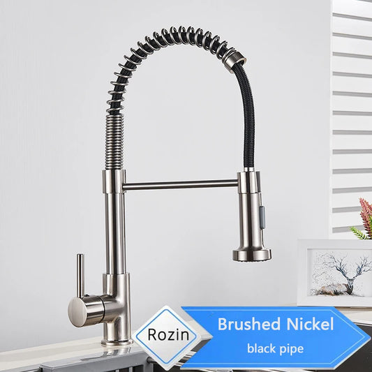 Matte Black Kitchen Faucet Pull Down Sprayer Gourmet Kitchen Faucets Dual Modes Nozzle Flexible Sink Mixer Taps Hot Cold Water