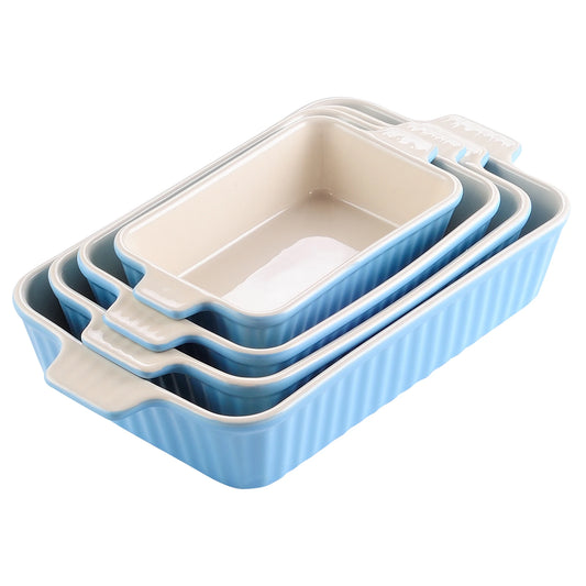 Malacasa 4 Piece Ceramic Bakeware Set With Handles Oven