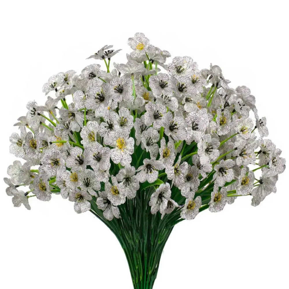 15pcs/set Artificial Violet Flowers Garden Decoration Plastic Bouquet Thanksgiving Christmas Wedding Home Decor Flowers 15.7inch