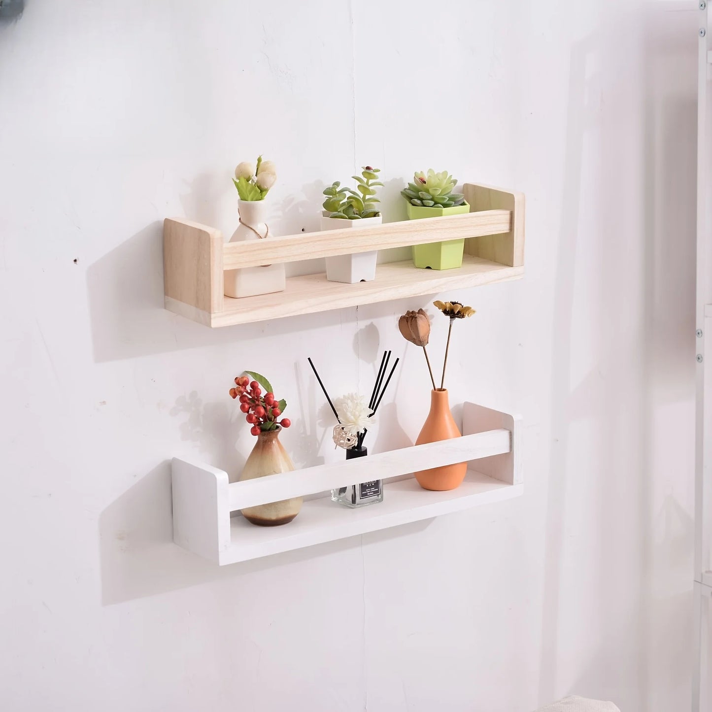 1pcs hold wall mounted partition storage rack, bedroom storage suspended wall shelf, solid wood wall storage and organizing rack