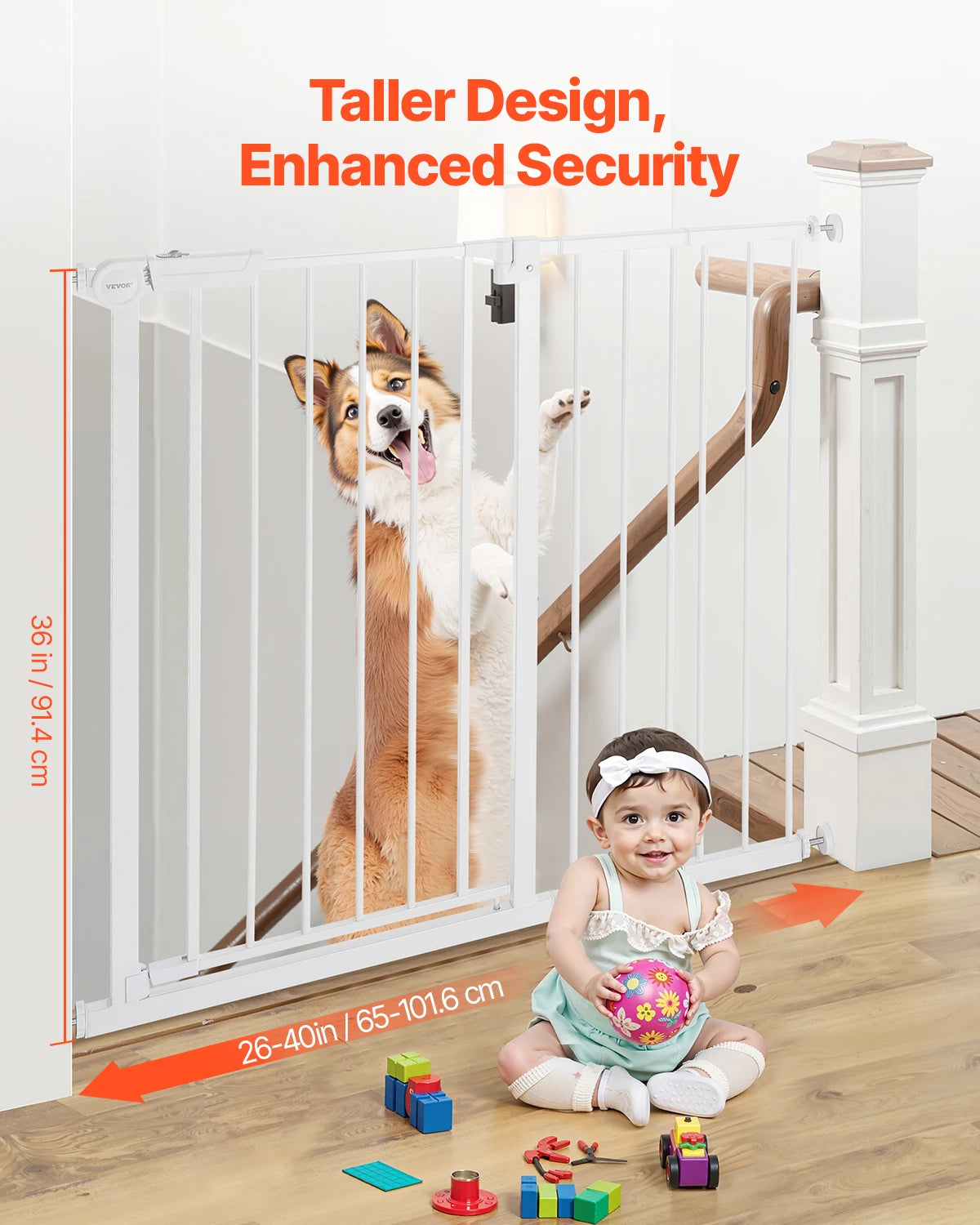 SucceBuy Baby Gate Walk Through Pressure Mount For Doorways
