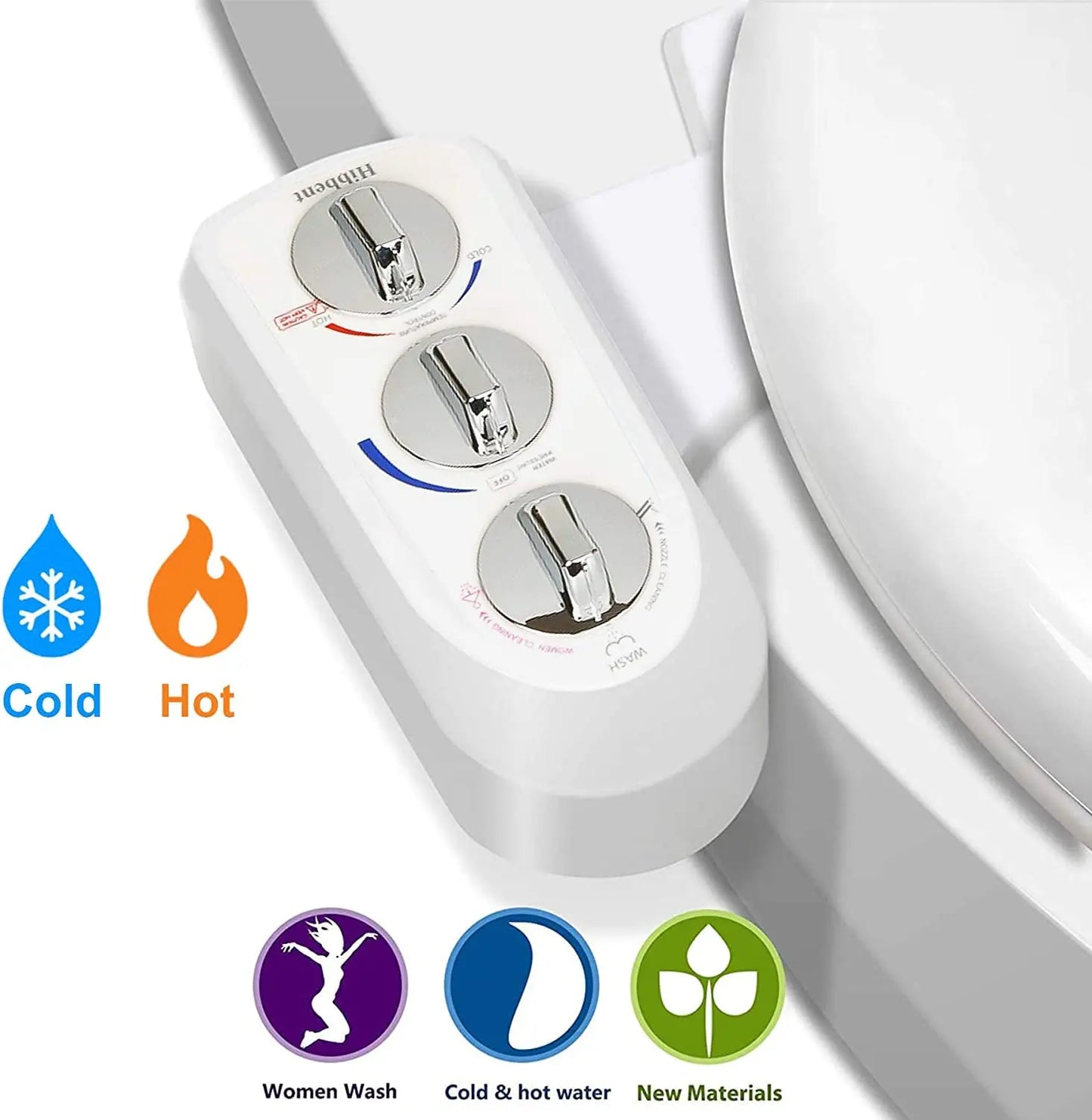 Toilet Seat Bidet Self Cleaning Dual Nozzle Non Electric