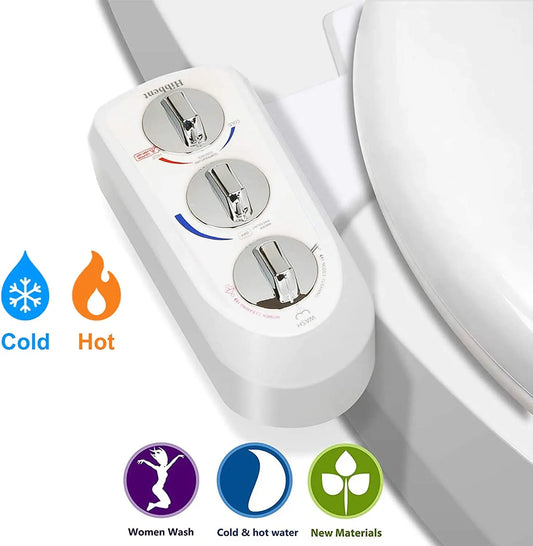 Toilet Seat Bidet Self Cleaning Dual Nozzle Non Electric