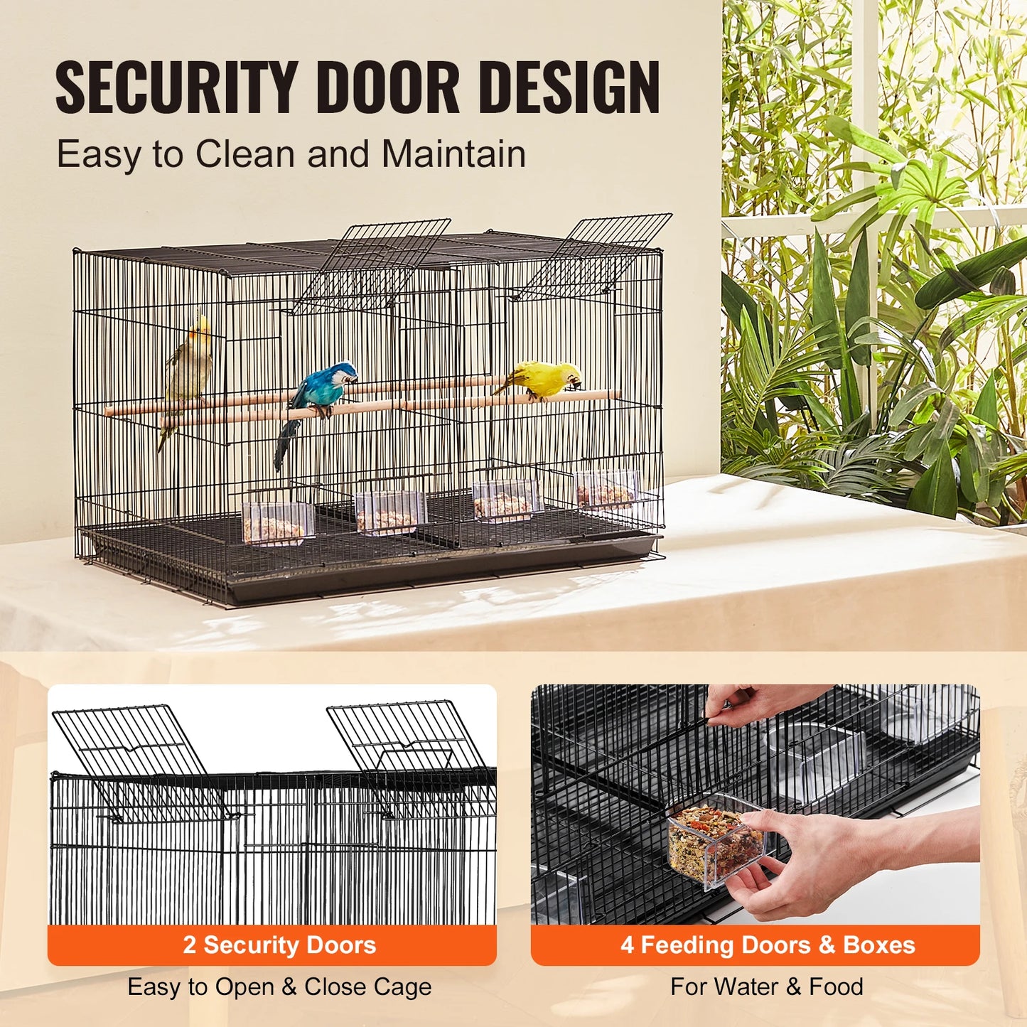 SucceBuy Travel Bird Cage With Handle And Stackable Divider