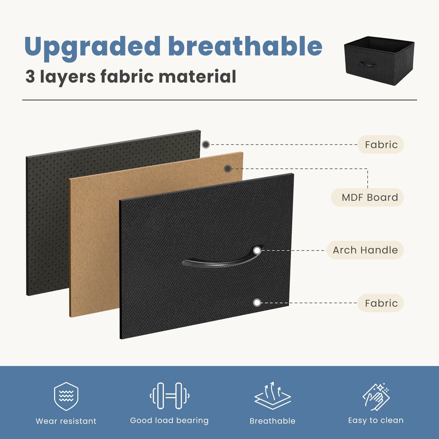 Modern 7 Drawer Fabric Organizer For Bedroom And Living Room