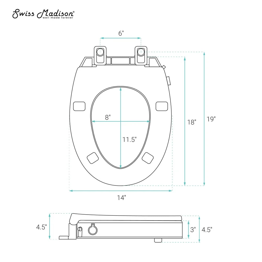 XMSJ ADA Compliant Elongated Soft Close Toilet Seat Bidet