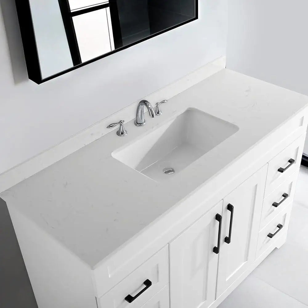 XMSJ Modern Bathroom Vanity With Engineered Marble Sink