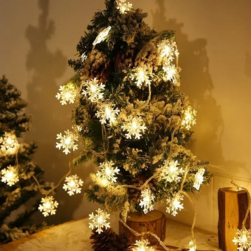 10M USB/Battery Power Snowflake LED String Lights Garland Lights Outdoor Lamp Wedding Garden Fairy Lights Christmas Decoration