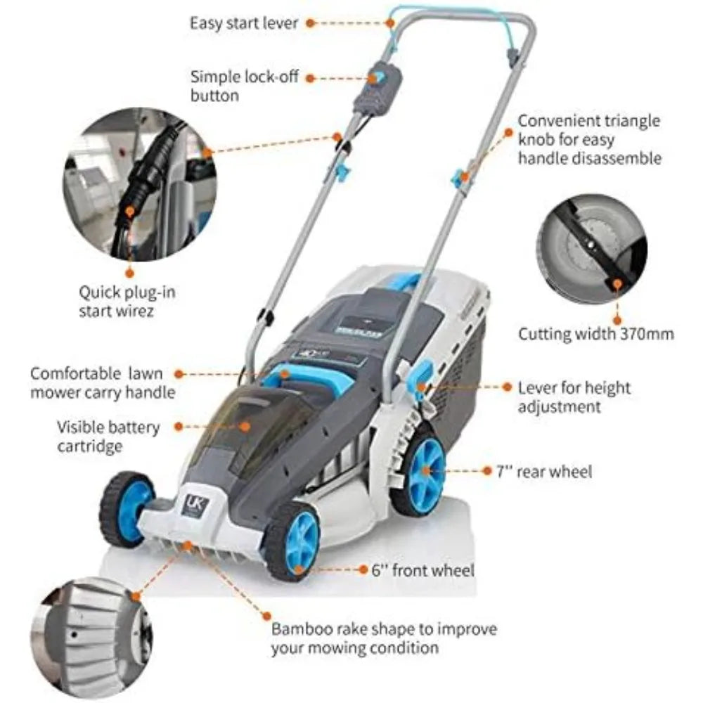 40V Cordless Lawn Mower Brushless Motor 5 Cutting Heights