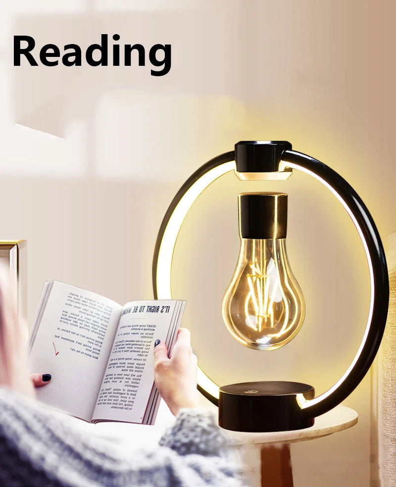 Magnetic Levitating Bulb Retro Atmosphere Lamp RGB LED Night Light Eye Protection USB Lamp for Bedroom Home Room Decor Gift