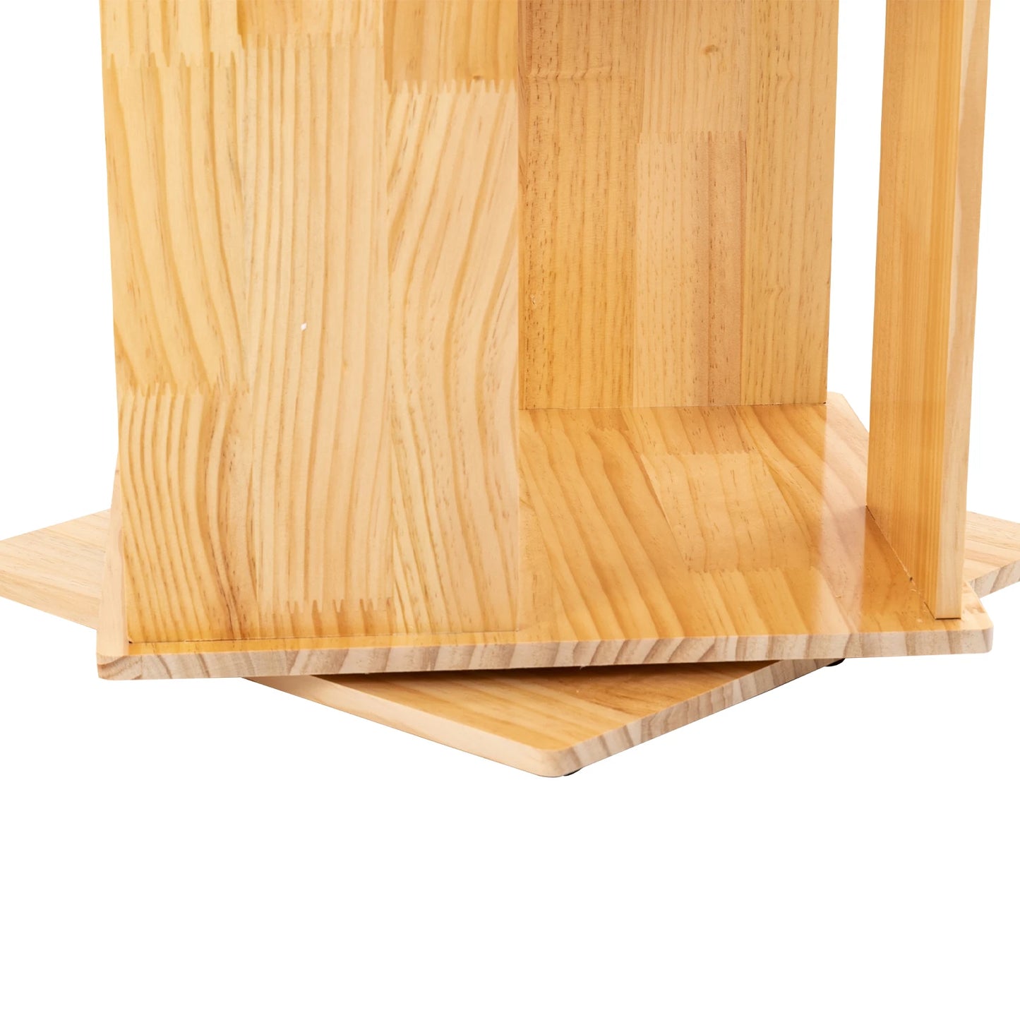 3-Tier Rotating Bookshelf 360° Revolving Bookcase Stackable Spinning Bookshelf Display Bookcase Square Swivel Corner Bookcase