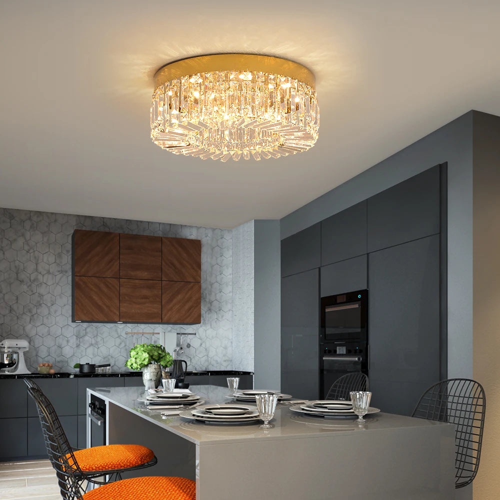 Crystal Ceiling Lamp Living Room Gold Luxury Modern Chandeliers Decoration Led Ceiling Lights Lighting Fixture Diameter 40 50cm