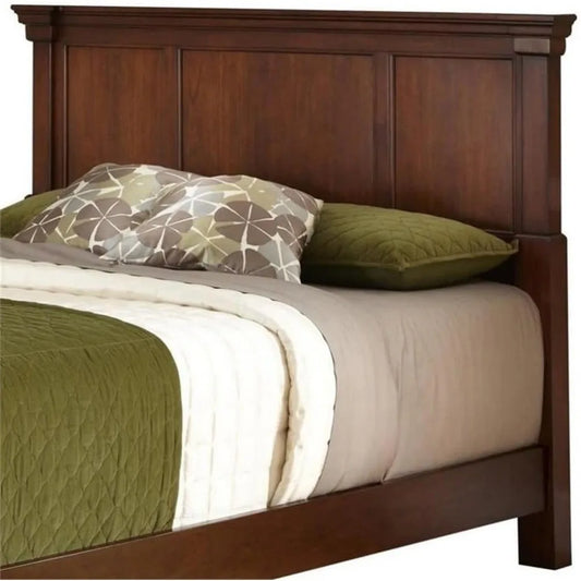 52" x 82" Traditional Wood King Headboard with Recessed Frame Moldings and Carved Detailed, Some Assembly Required, in Warm Che