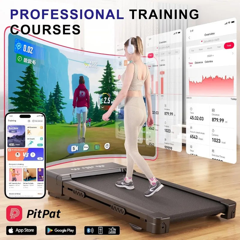 Walking Pad with auto Incline,3 in 1 Portable Treadmill with Remote Control LED Display,Walking Jogging Machine,300 Lbs Capacity