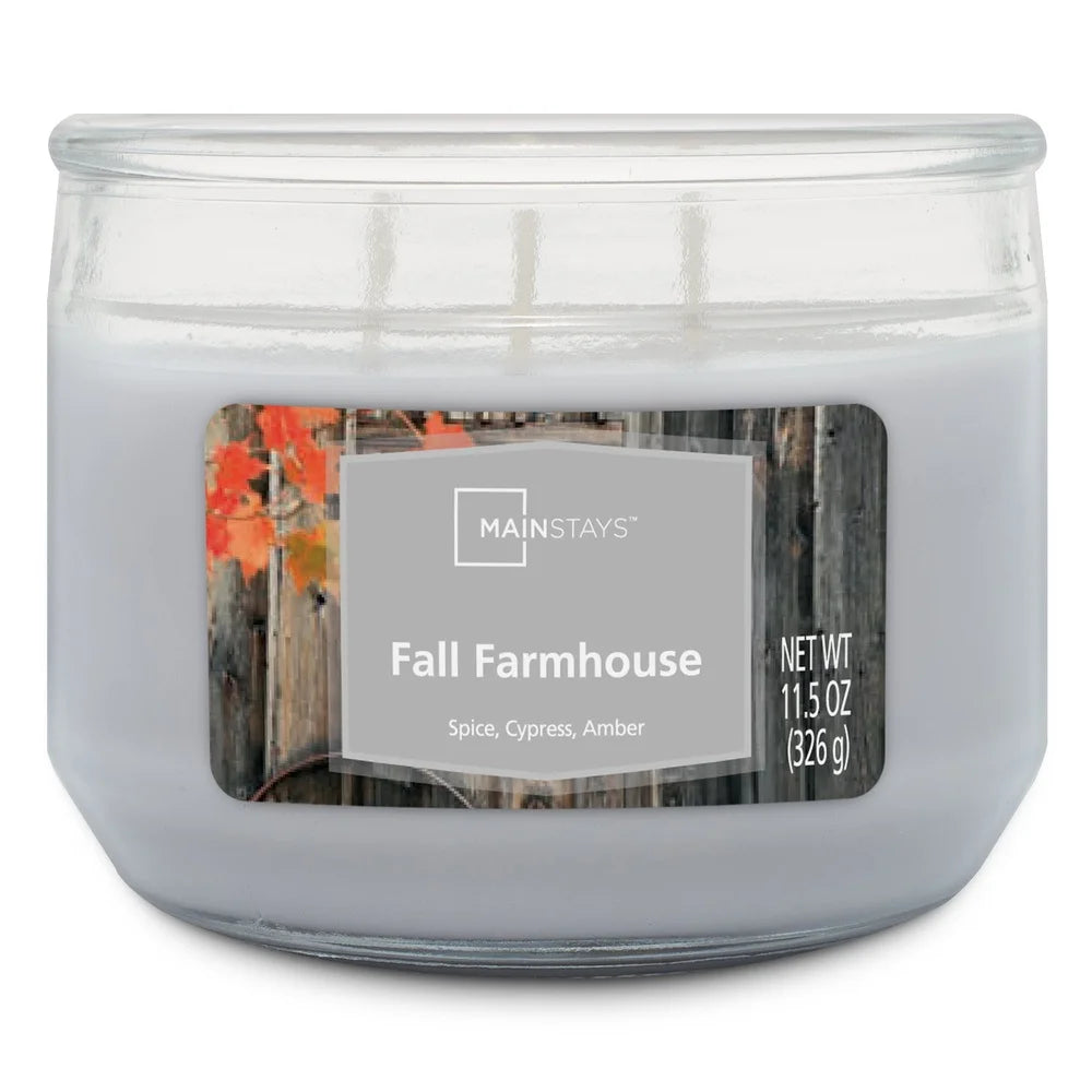3 Pack Fall Farmhouse Scented Candle 11.5oz 3 Wick Paraffin Wax Bourbon Brown Sugar Pecan Gift Idea Perfect Home Decor