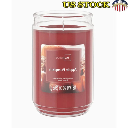 Apple Pumpkin Scented Candle 20oz Large Glass Jar Single Wick Warm Fragrance Clean Burning Candle Container Ideal Home Decor