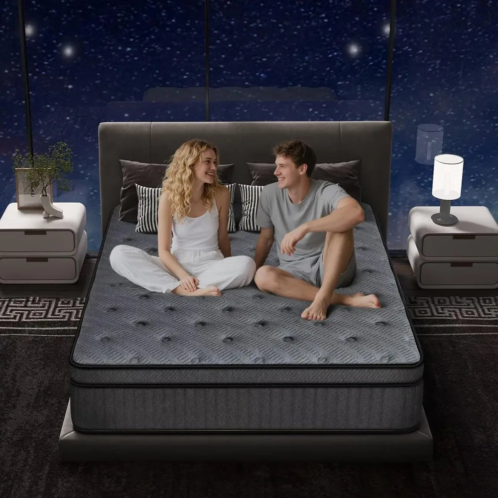 Angduo Hybrid Pocket Spring Mattress In A Box Memory Foam