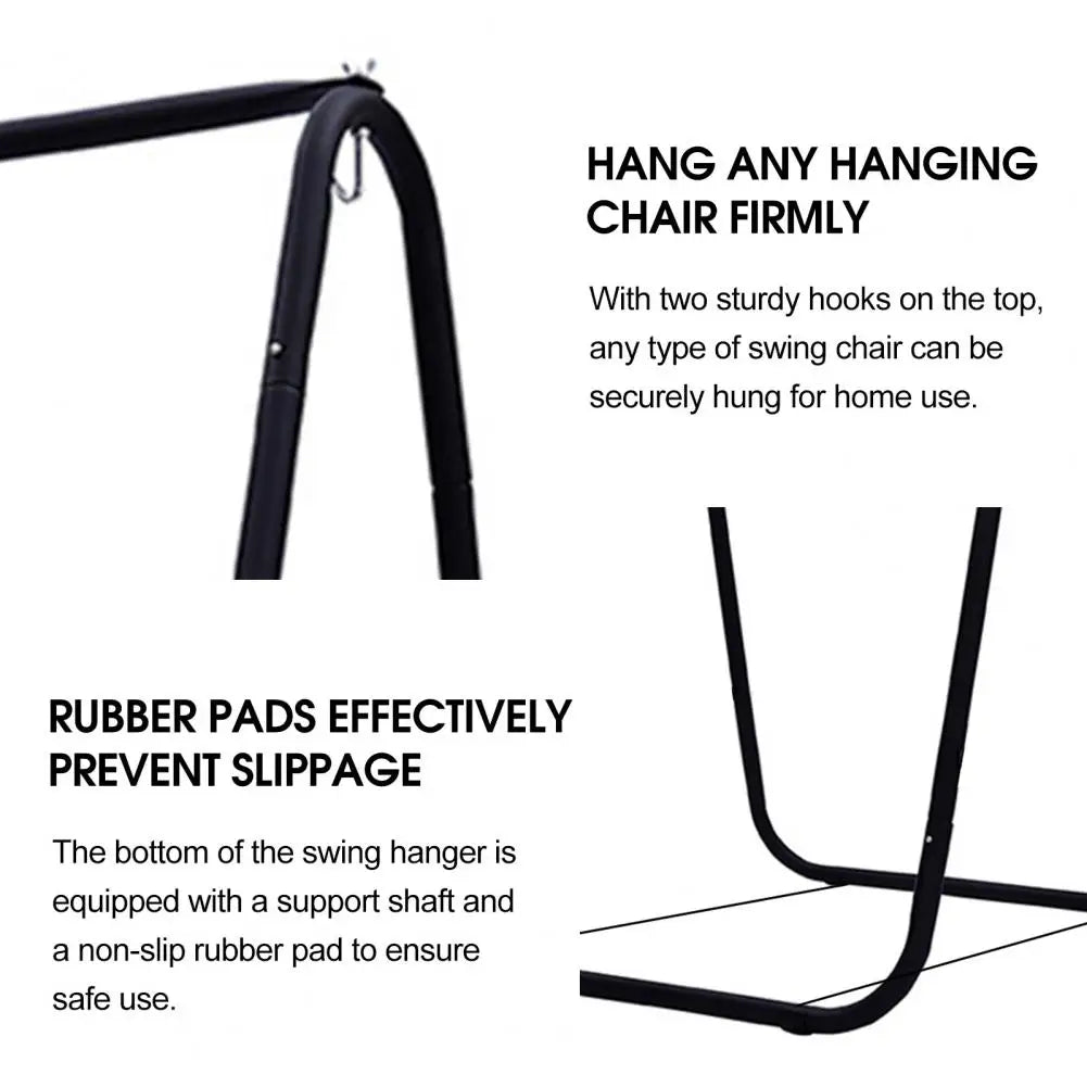 1Set A-shaped Swing Chair Basket, Strong Load Bearing Hammock Chair Stand, Anti-slip Anti-deformed Swing Seat Metal Support Rack