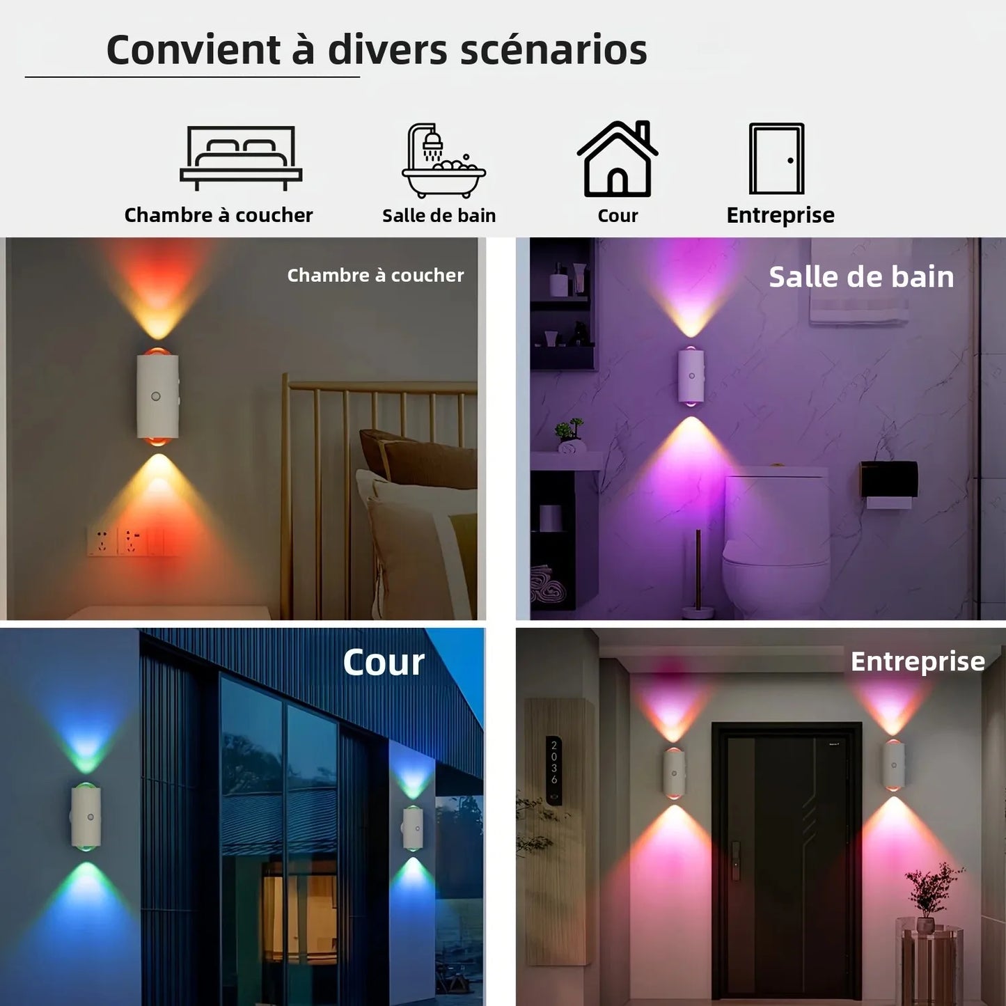 RGB Gradient LED Night Light with Motion Sensor Wall Lamp Rechargeable Ambient Light Dimmable Indoor Lights Magnetic Step Lamp