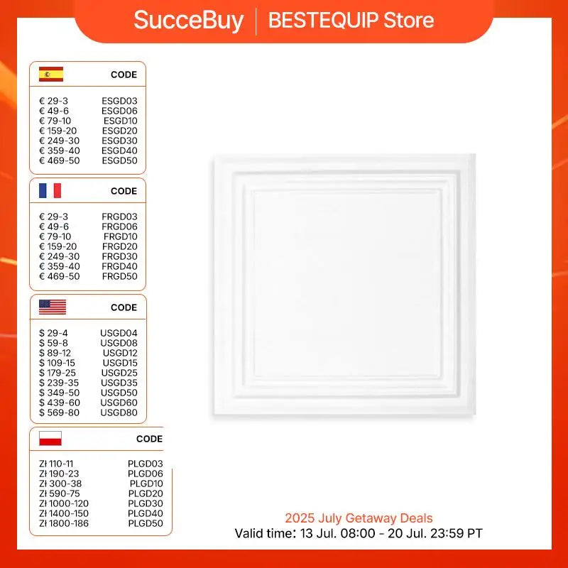 SucceBuy Ceiling Tiles Drop Ceiling Tiles Premium Polystyrene Sheet Glue-up Basement Ceiling Covering for Home/Office Decoration