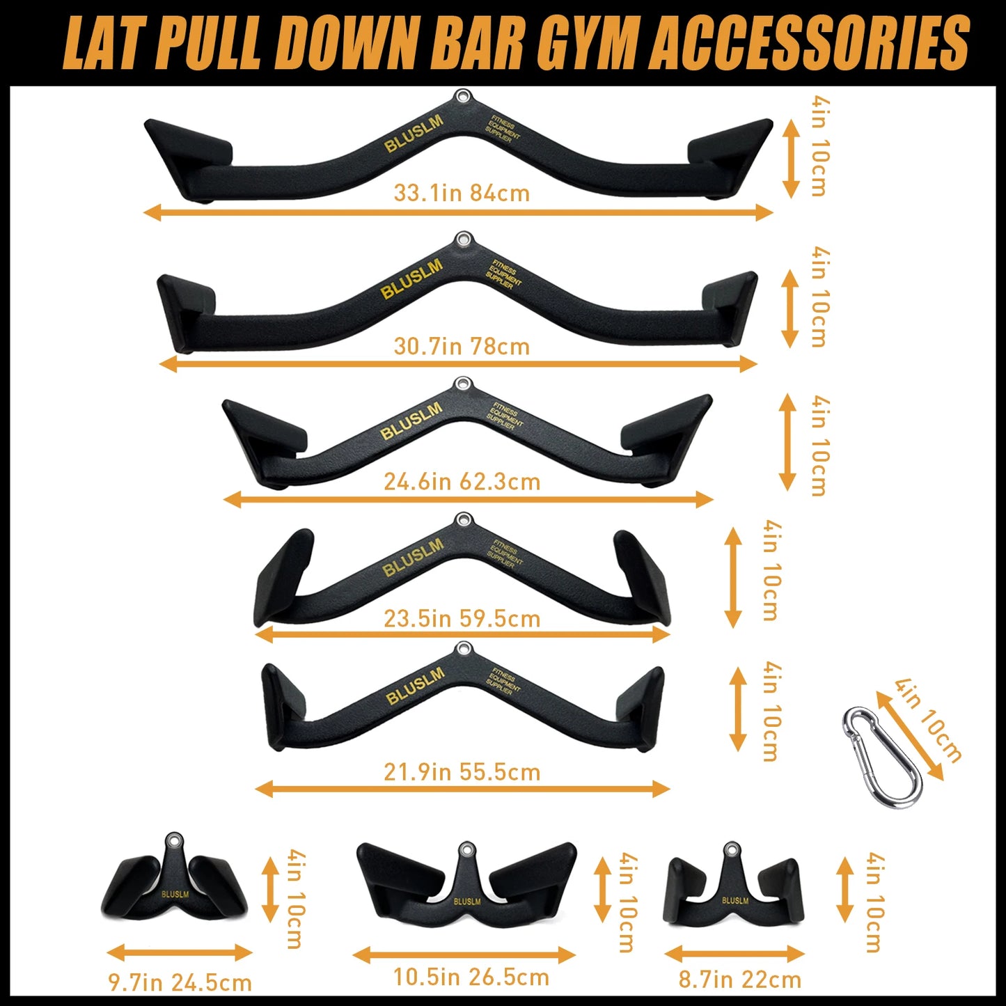Lat Pull Down Bar T bar Row Attachment，V Bar Tricep Lat Pulldown Attachments, Back Strength Training Bar for Home Gym Exercise C