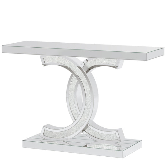 Tribesigns Modern Gold Console Table with Geometric Metal Legs