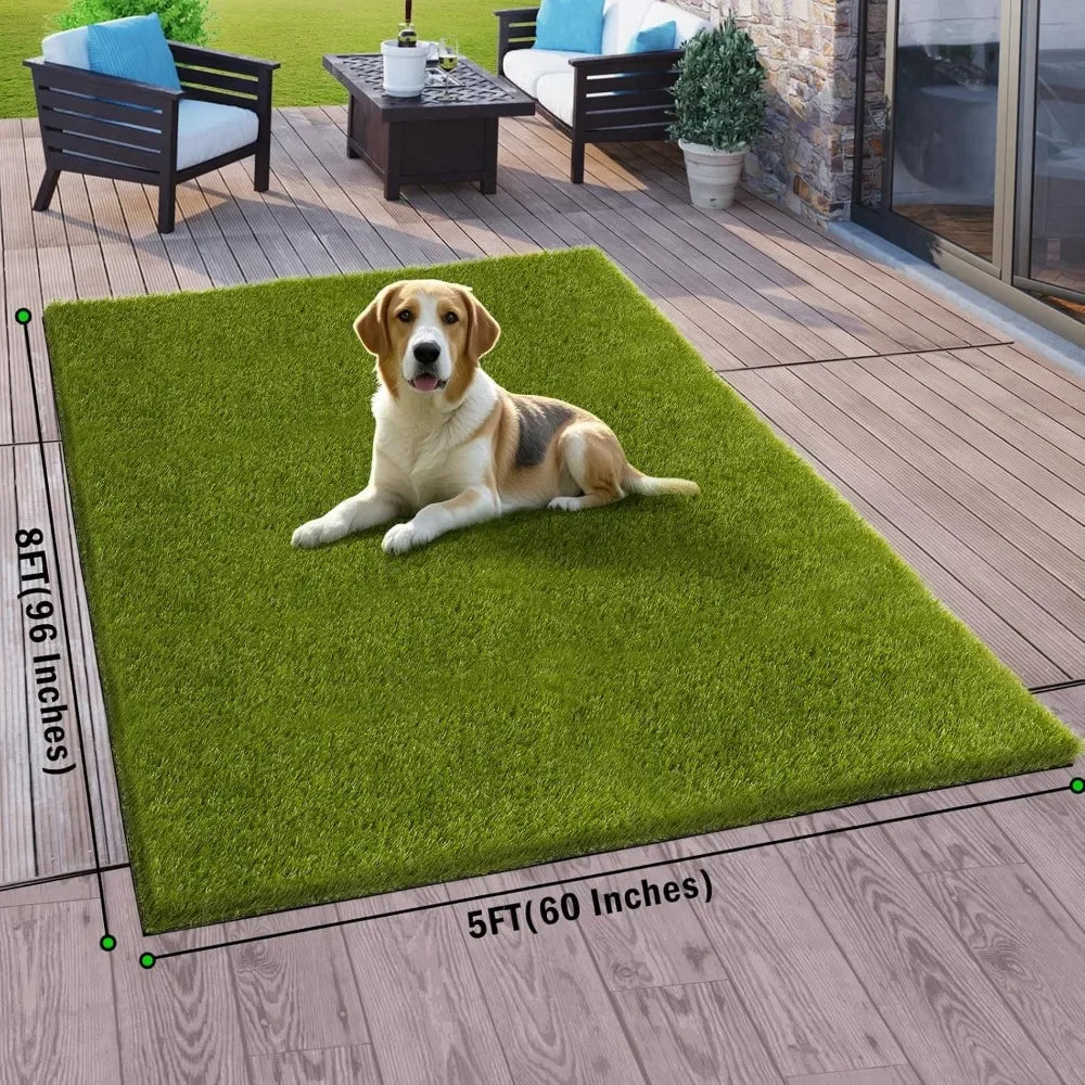 5x8 Ft Realistic Artificial Turf Grass Rug,  Indoor Outdoor Garden Lawn Landscape Patios Decoration, Artificial Lawn